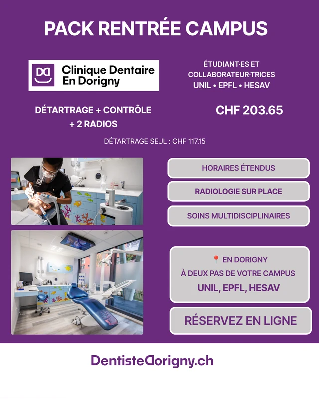 Affiche du pack rentrée campus UNIL, EPFL et HESAV