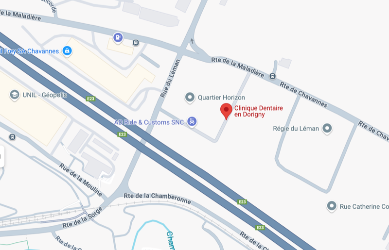 Map to Clinique Dentaire Dorigny